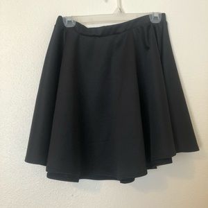 Black mini skater skirt